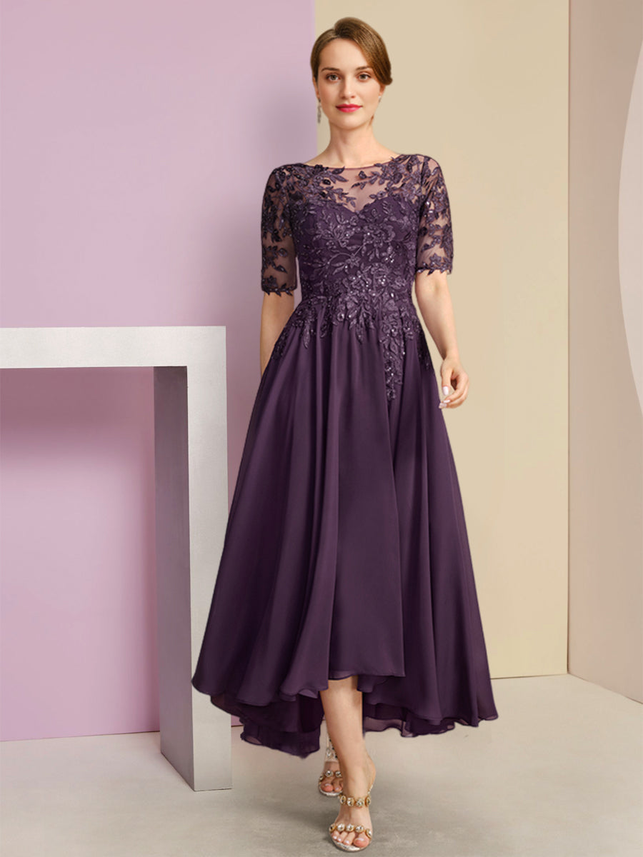 A-Line/Princess Half Sleeves Mother of the Bride Dresses with Applique