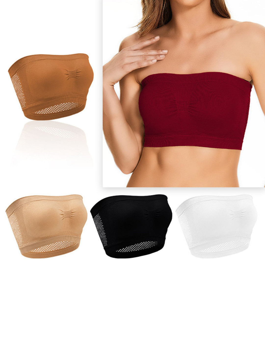 Women's Daily Breathable Solid Color Strapless Bra