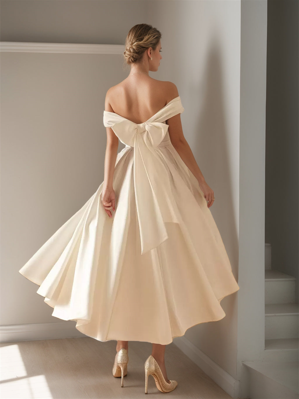 A-Line/Princess Sweetheart Sleeveless Ankle-Length Wedding Dress With Bowknot