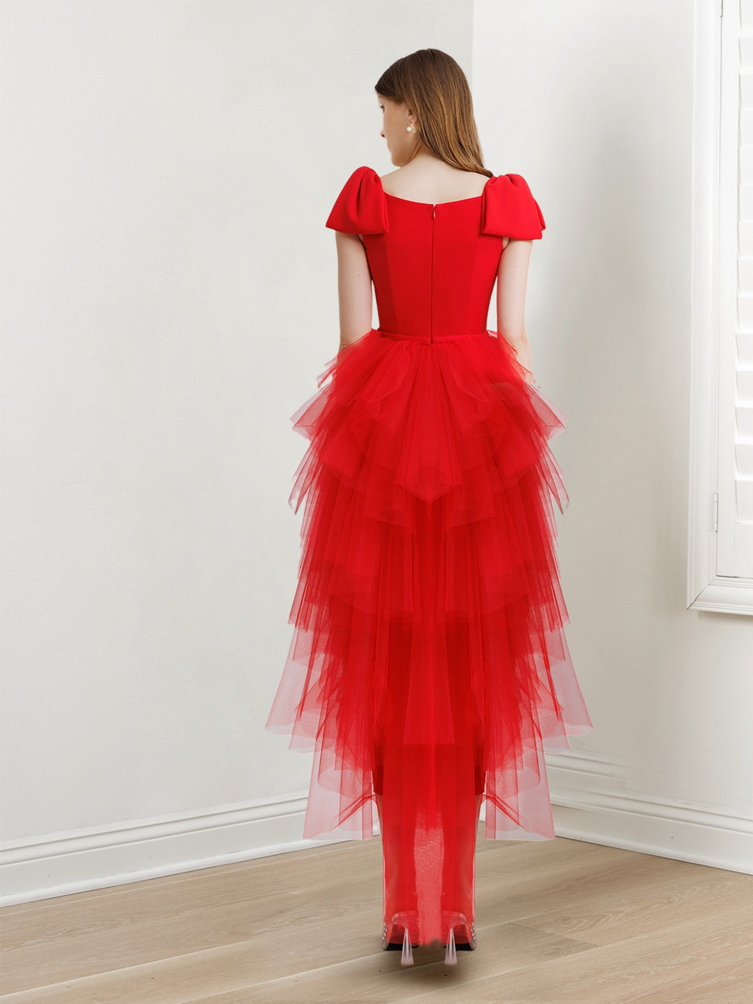 A-Line/Princess Strapless Sweetheart Sleeveless Floor-length Long Prom Dresses Whit Ruffles