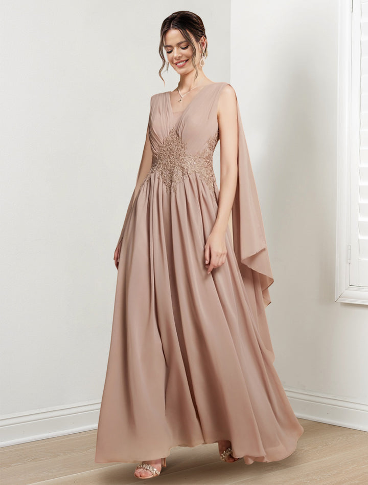 A-Line/Princess V-Neck Floor-Length Mother of the Bride Dresses