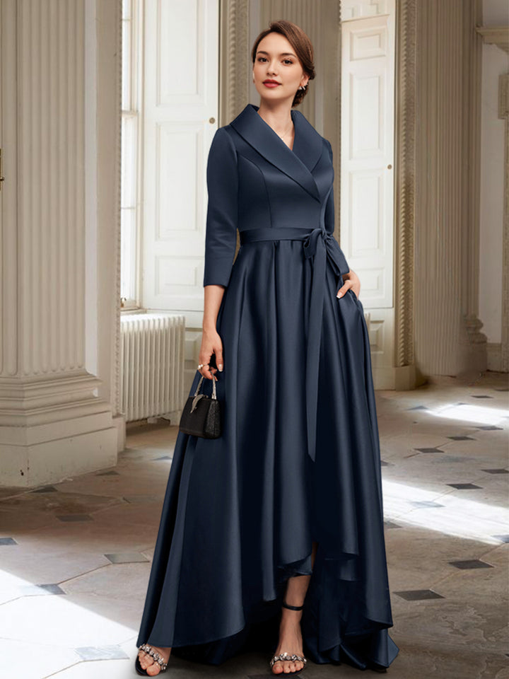 A-Line/Princess Long Sleeves Mother of the Bride Dresses with Pockets & Belt