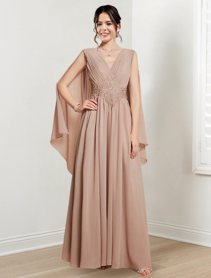 A-Line/Princess V-Neck Floor-Length Mother of the Bride Dresses