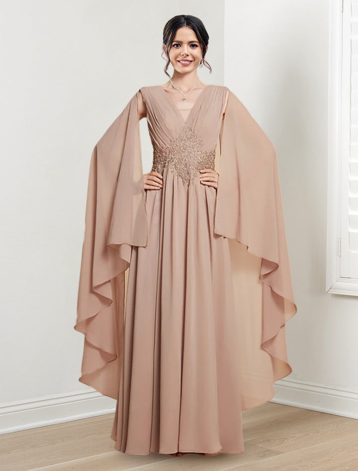 A-Line/Princess V-Neck Floor-Length Mother of the Bride Dresses