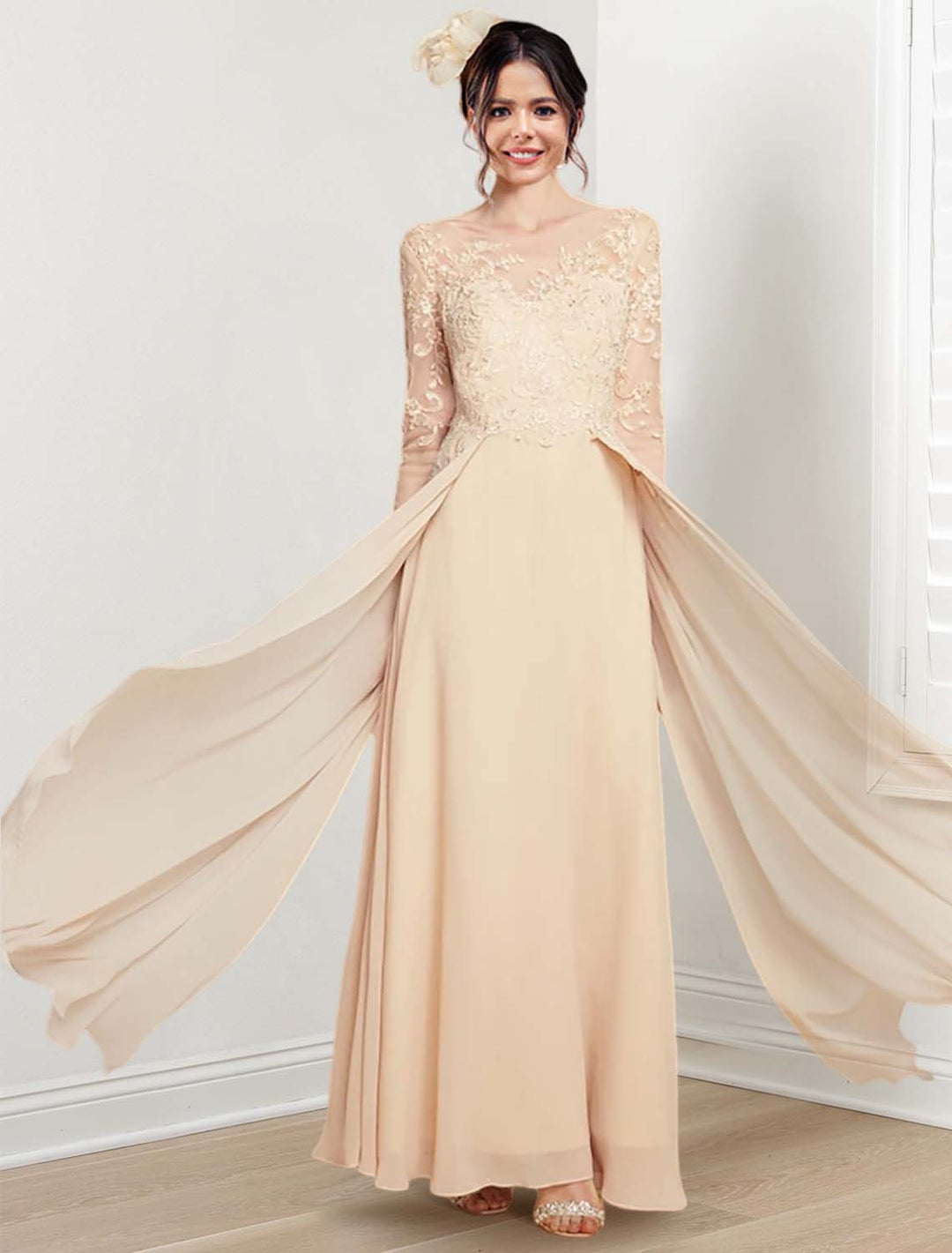 A-Line/Princess Jewel Neck Mother of the Bride Dresses