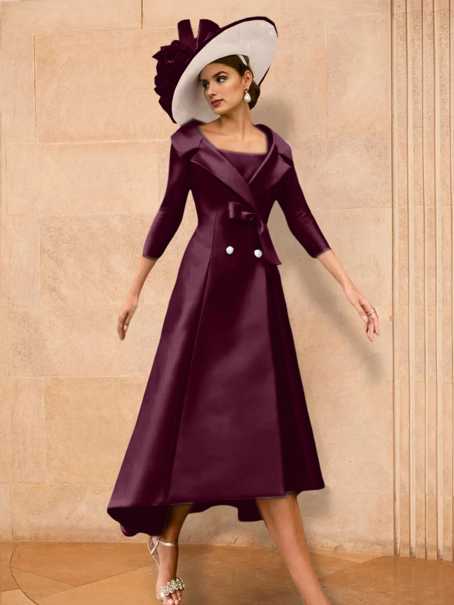 A-Line/Princess Long Sleeves Mother of the Bride Dresses with Bowknot