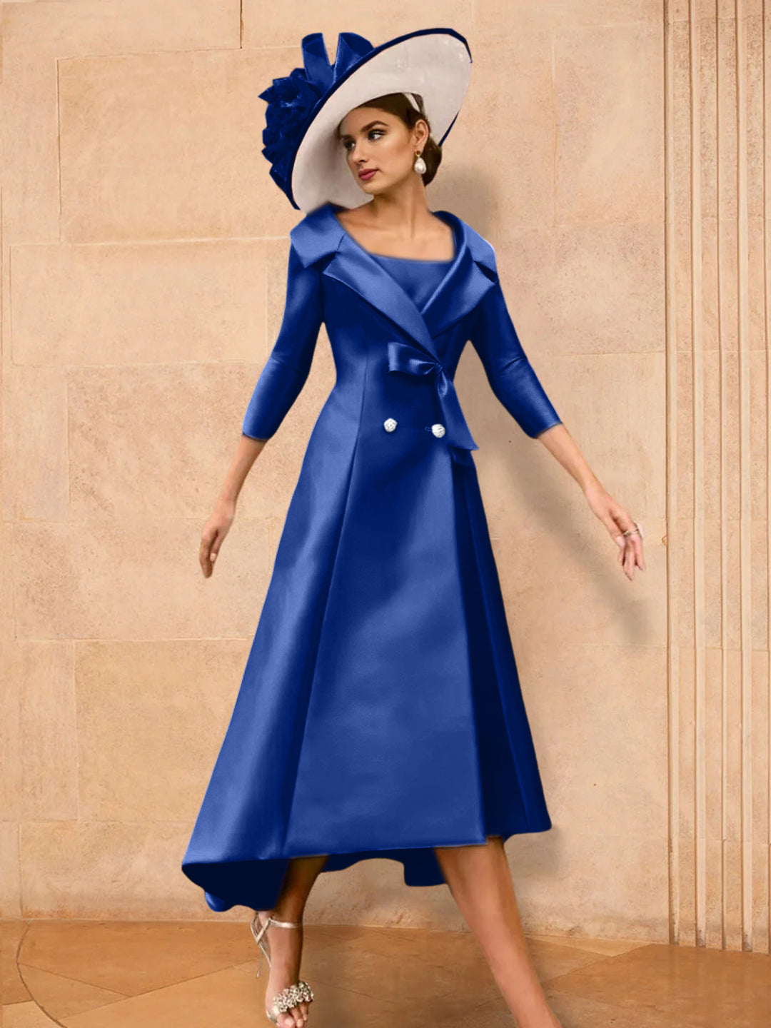 A-Line/Princess Long Sleeves Mother of the Bride Dresses with Bowknot