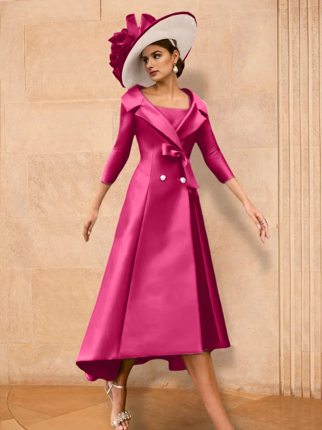 A-Line/Princess Long Sleeves Mother of the Bride Dresses with Bowknot