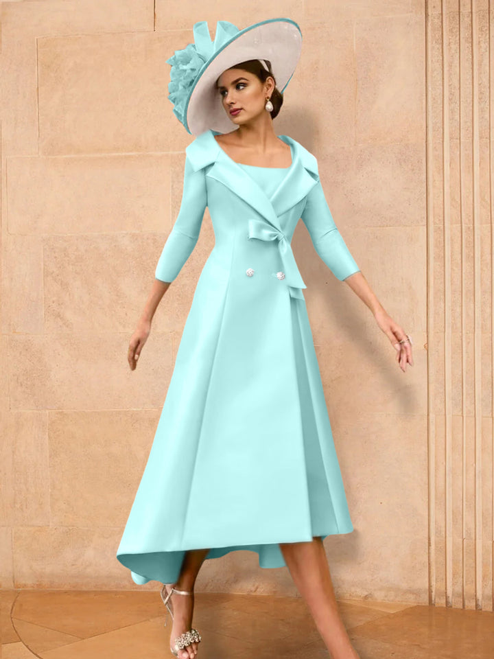 A-Line/Princess Long Sleeves Mother of the Bride Dresses with Bowknot