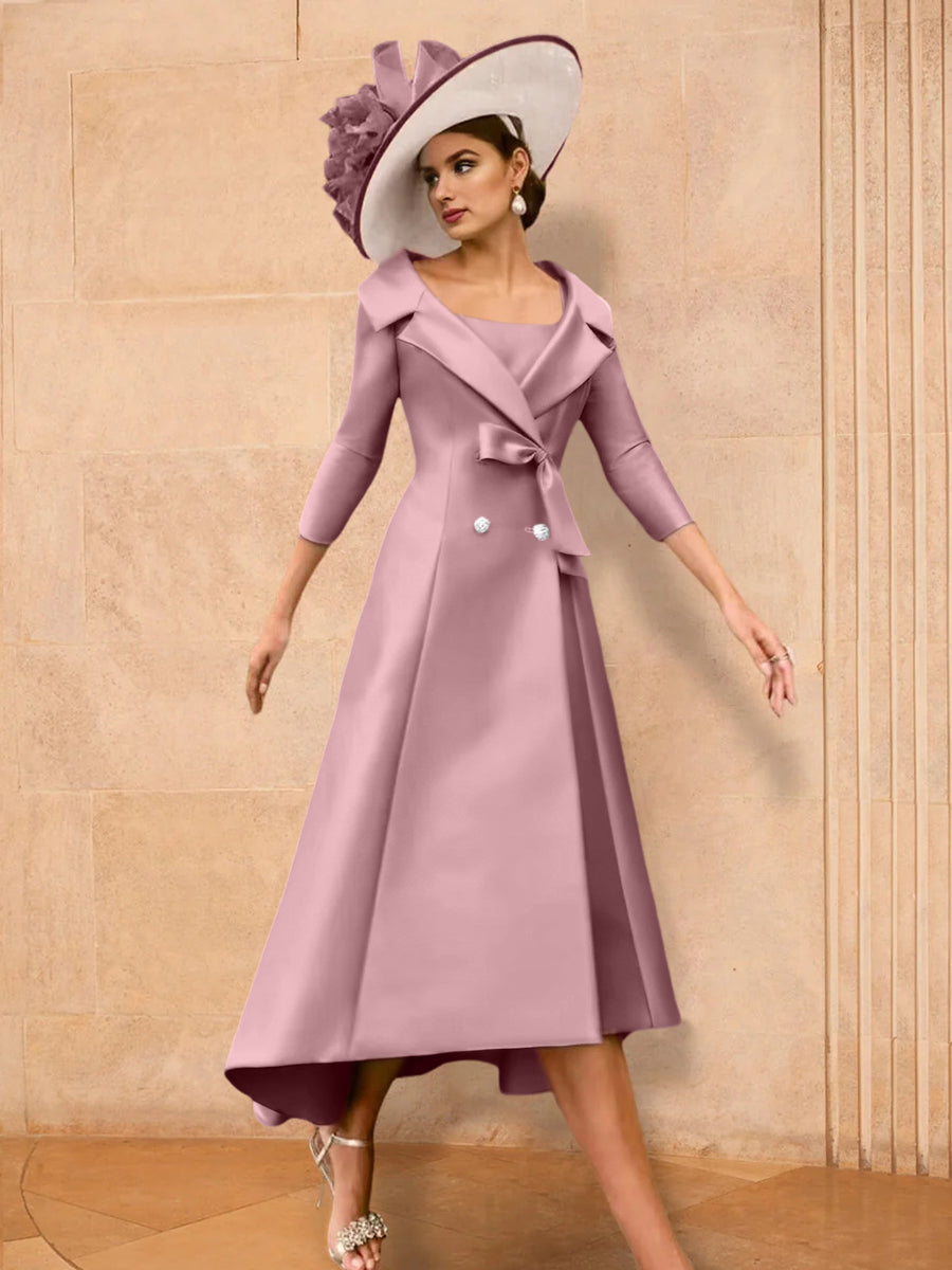 A-Line/Princess Long Sleeves Mother of the Bride Dresses with Bowknot