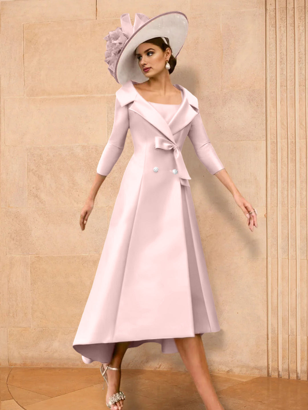 A-Line/Princess Long Sleeves Mother of the Bride Dresses with Bowknot