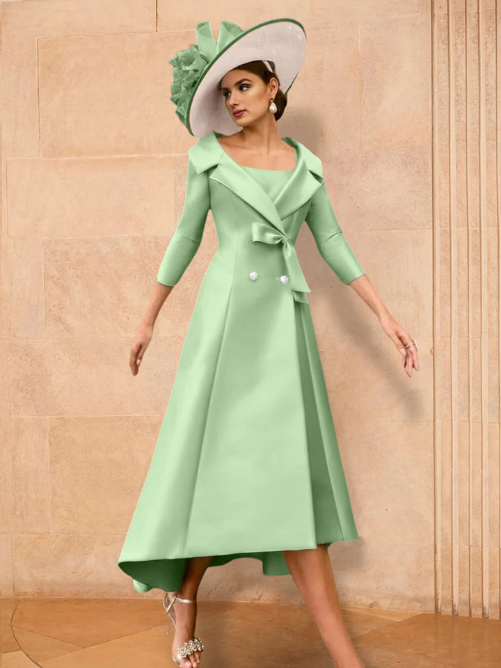 A-Line/Princess Long Sleeves Mother of the Bride Dresses with Bowknot