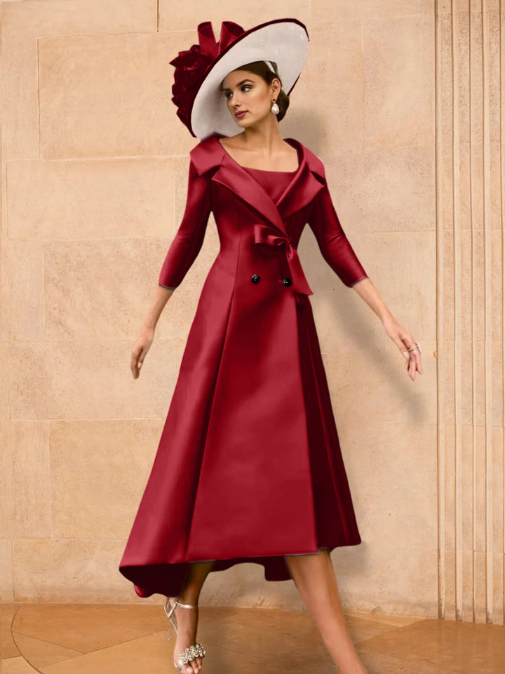 A-Line/Princess Long Sleeves Mother of the Bride Dresses with Bowknot