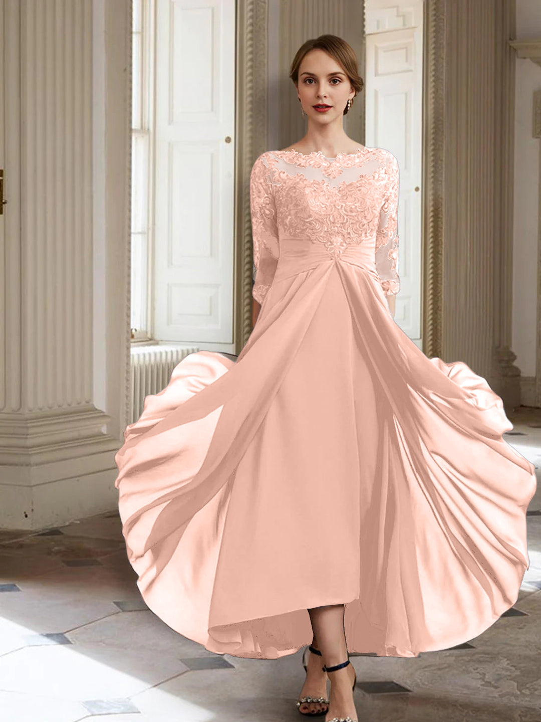 A-Line/Princess Long Sleeves Mother of the Bride Dresses with Applique