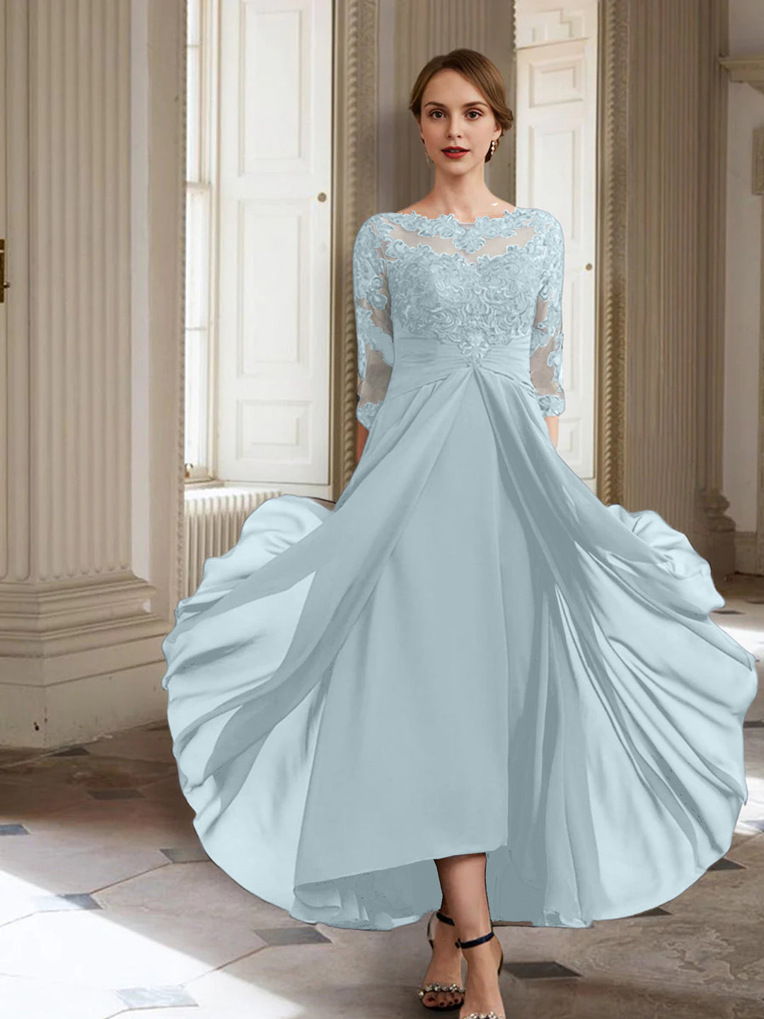 A-Line/Princess Long Sleeves Mother of the Bride Dresses with Applique