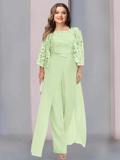 Cicinia Celadon Plus Size Mother Of The Bride Dress Long Chiffon A-line Plus Size V-neck Backless Floor Length
