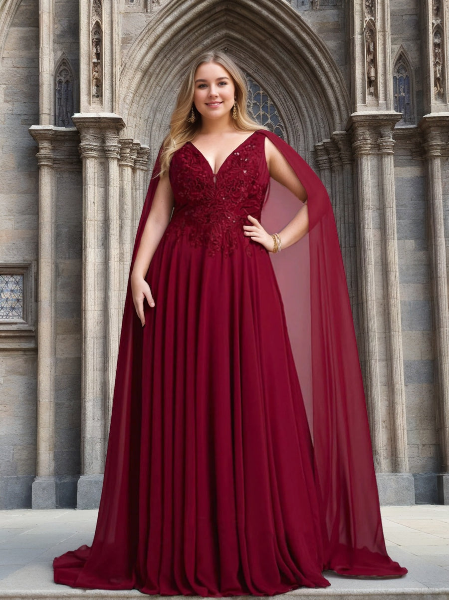 A-Line/Princess V-Neck Mother of the Bride Dresses Asymmetrical Ankle-Length Lace Sequins Bow