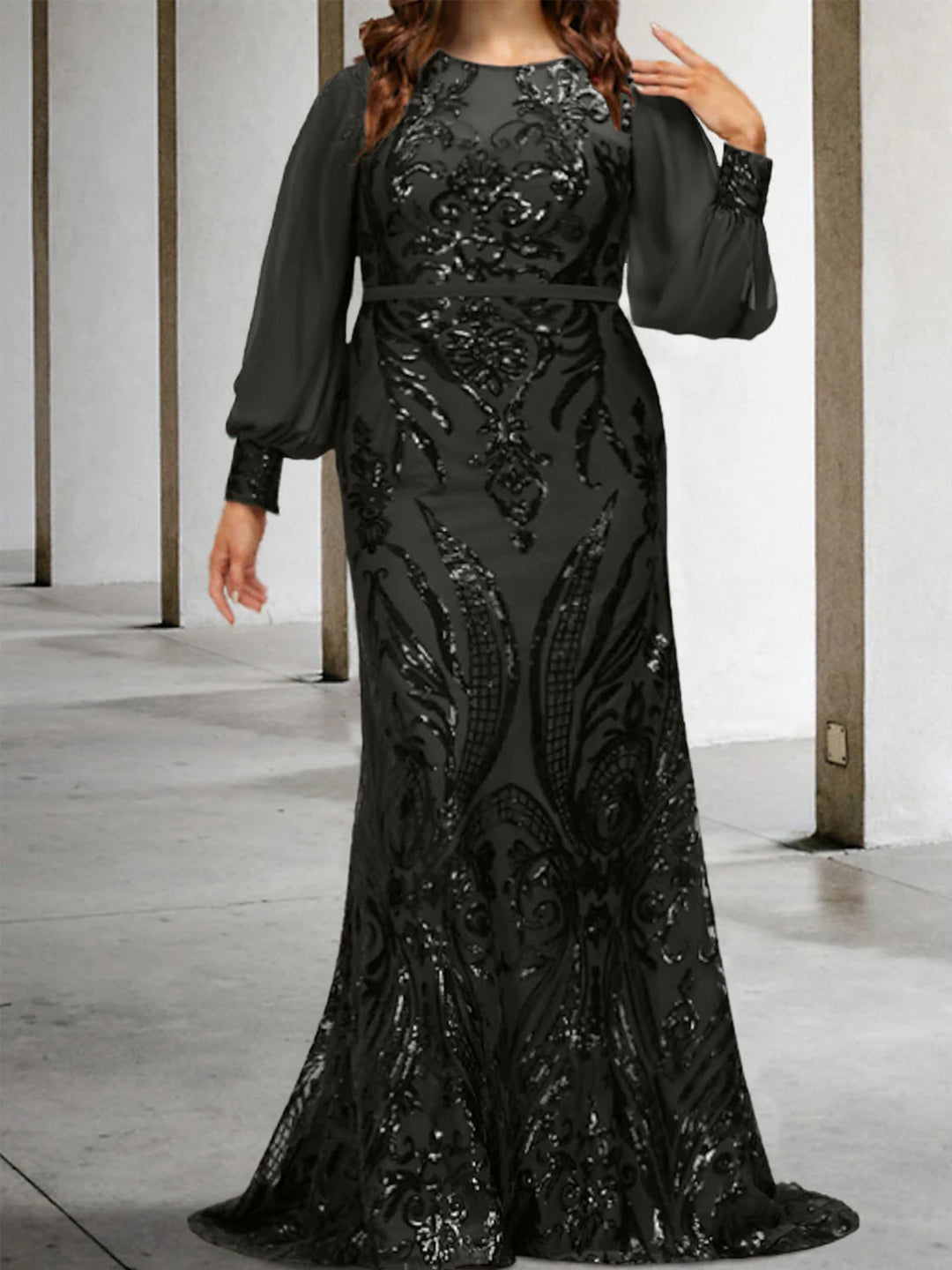 black sequin mother of the bride dress La Femme 31681 Mother of the Bride Dress