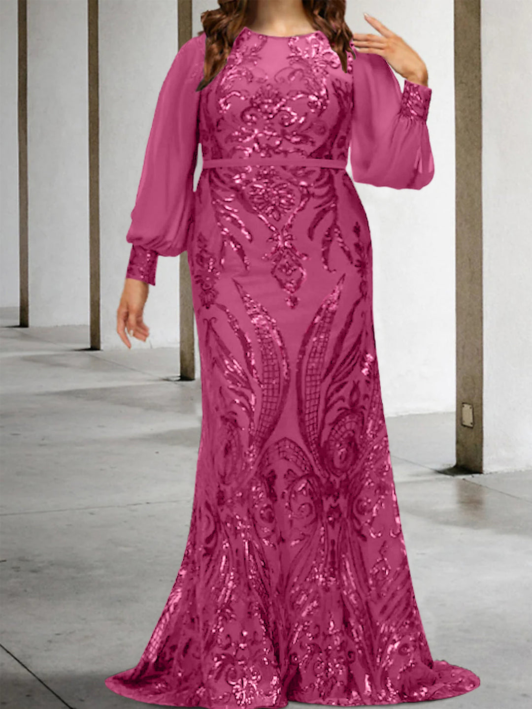Sheath/Column Mother of the Bride Dresses with Sequins Hot Pink Sheath/Column Mother of the Bride Dresses with Sequins Hot Pink