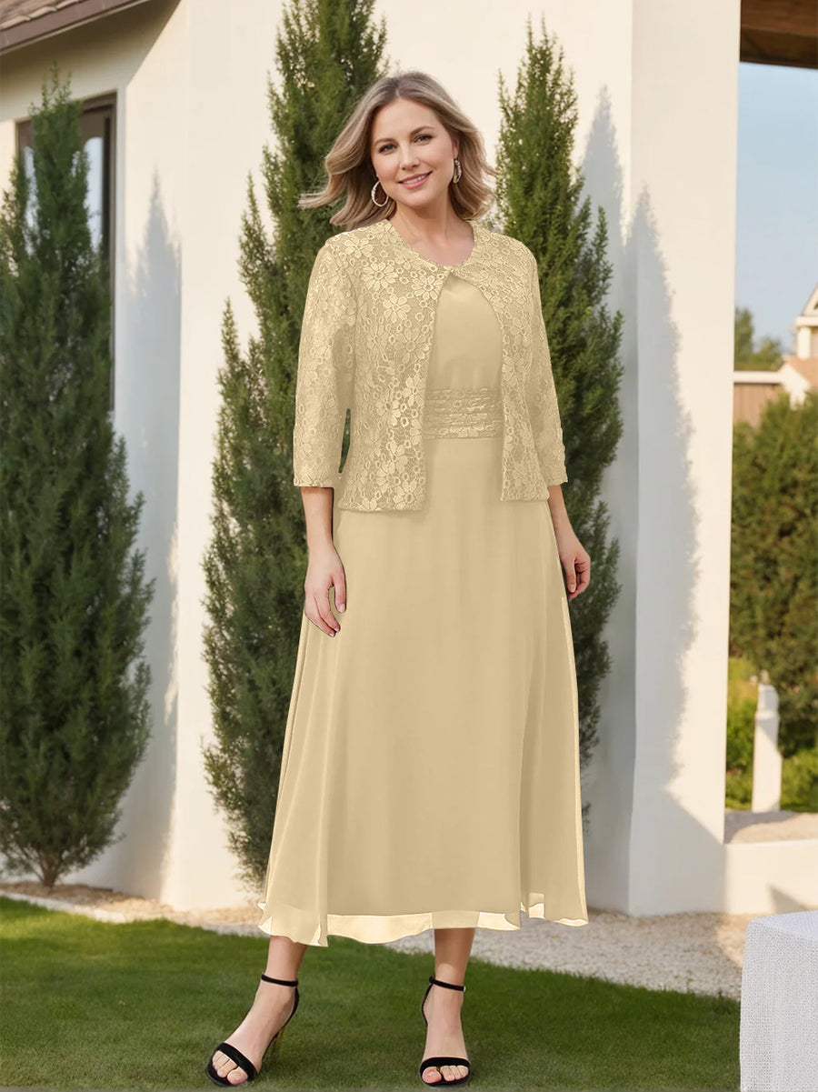 A-Line/Princess Plus Size Mother of the Bride Dresses with Applique & Jacket