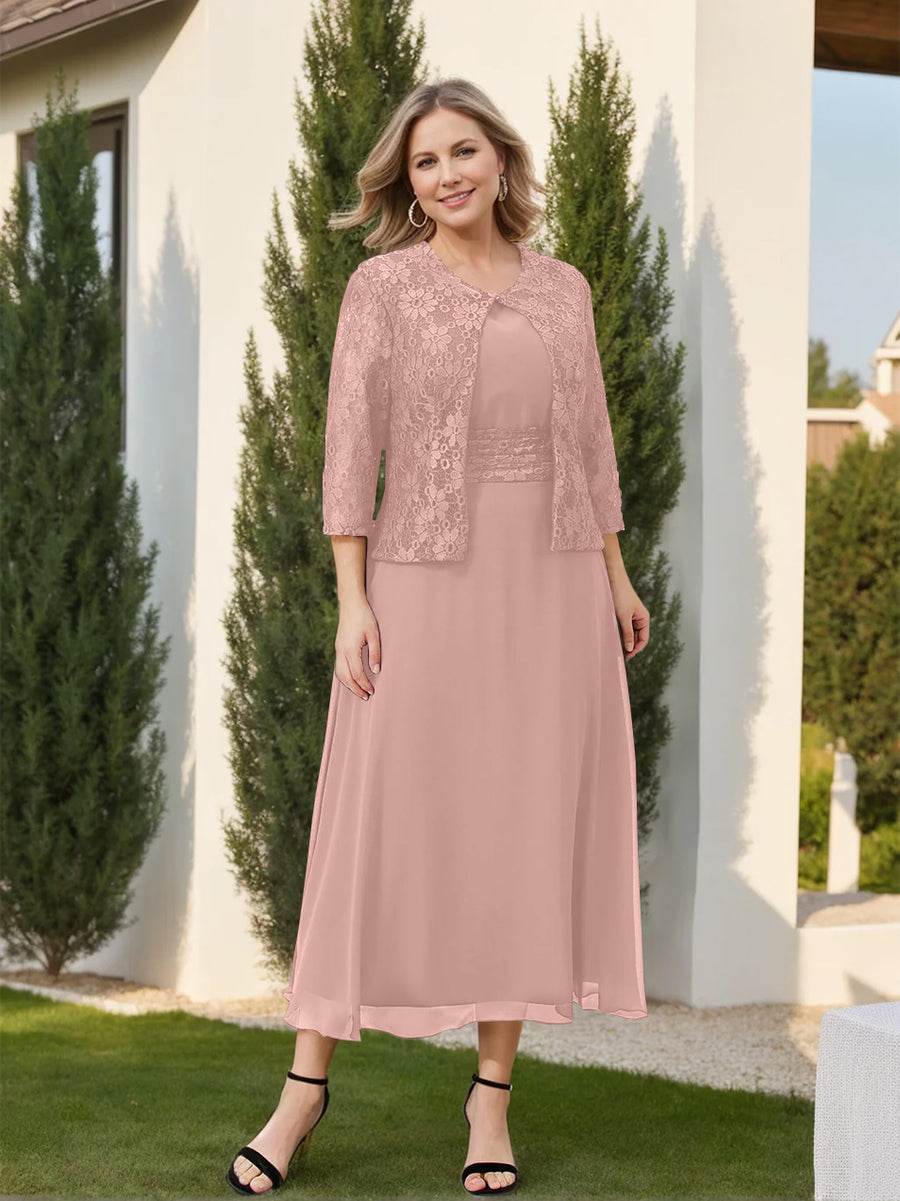 A-Line/Princess Plus Size Mother of the Bride Dresses with Applique & Jacket