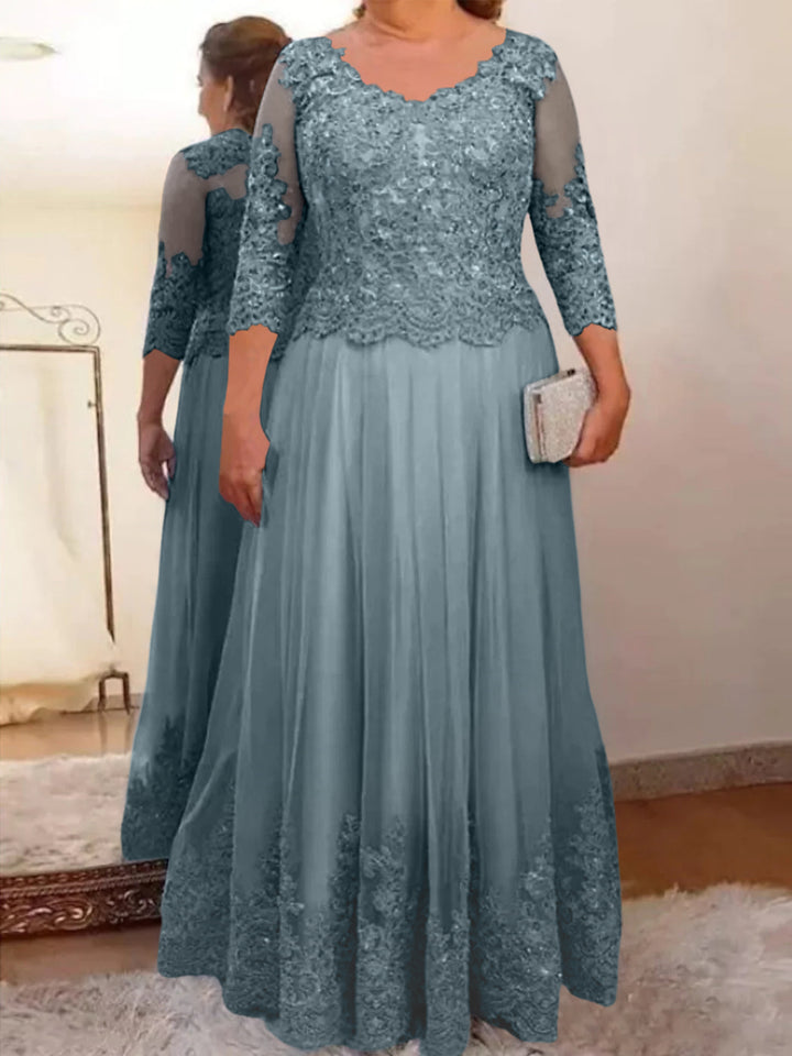 A-Line/Princess Tulle Mother of the Bride Dresses with Applique
