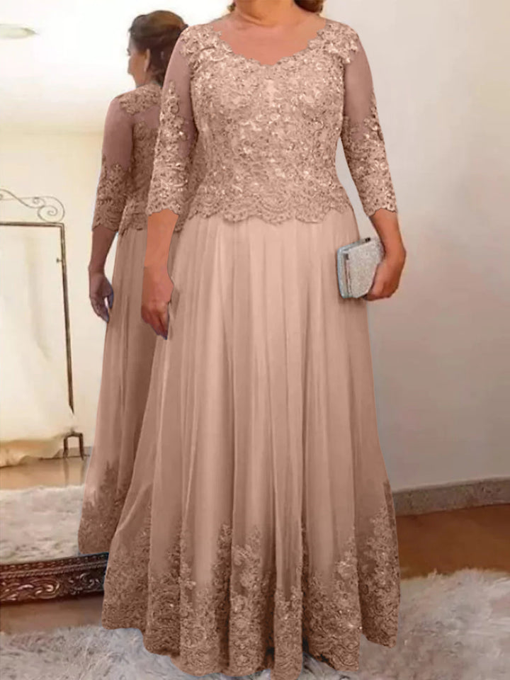A-Line/Princess Tulle Mother of the Bride Dresses with Applique