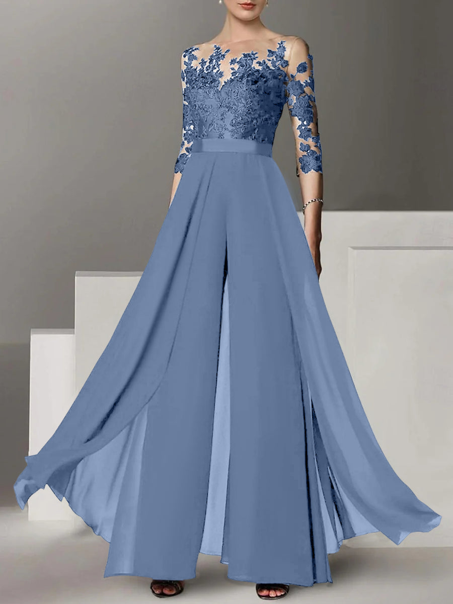 steel blue long sleeve dress KissProm