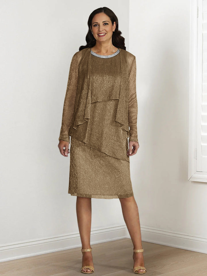 Sheath/Column Mother of the Bride Dresses with Sequins & Jacket