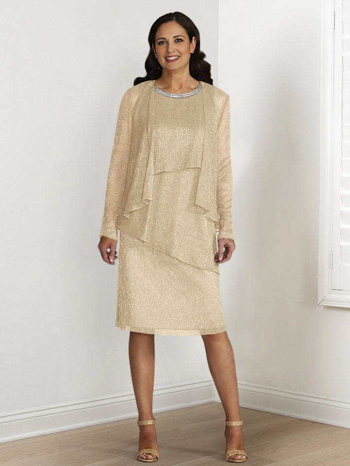 Sheath/Column Mother of the Bride Dresses with Sequins & Jacket