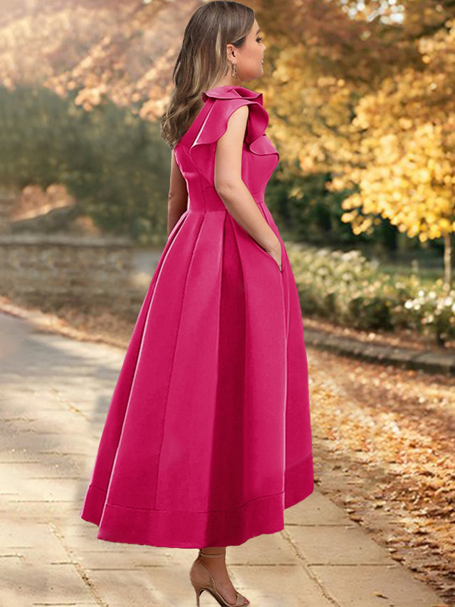 A-Line/Princess One-Shoulder Sleeveless Asymmetrical Mother of the Bride Dresses with Ruffles