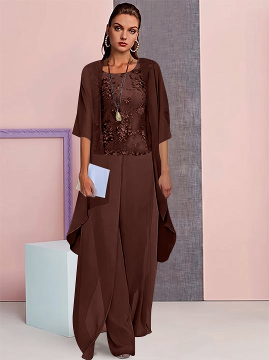 Chiffon Mother of the Bride Pantsuits with Jacket