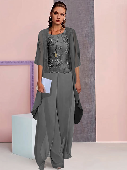 Chiffon Mother of the Bride Pantsuits with Jacket
