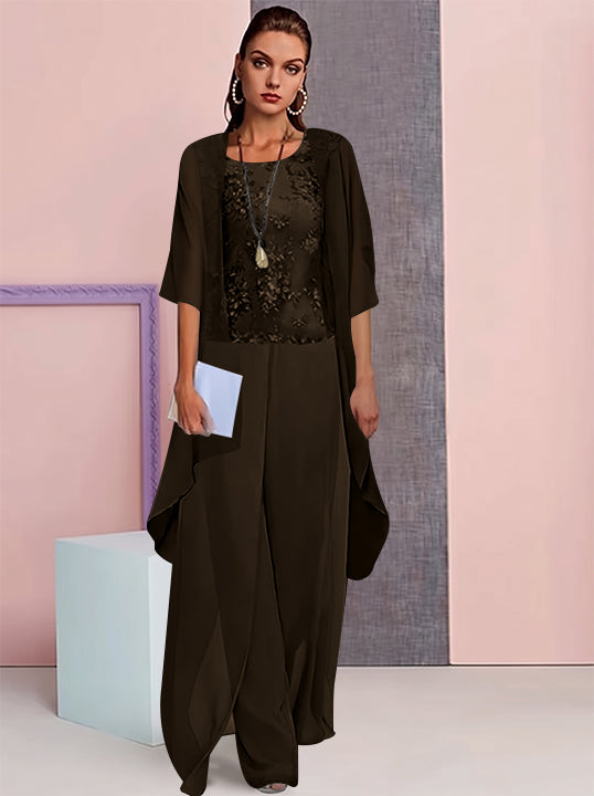Chiffon Mother of the Bride Pantsuits with Jacket