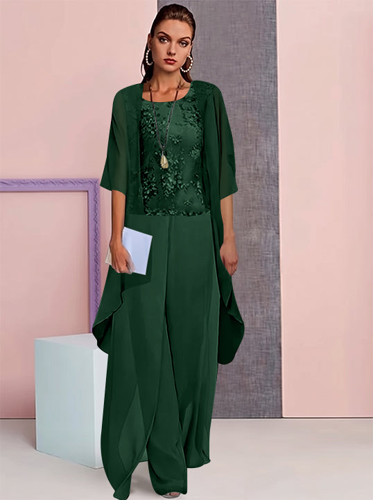 Chiffon Mother of the Bride Pantsuits with Jacket