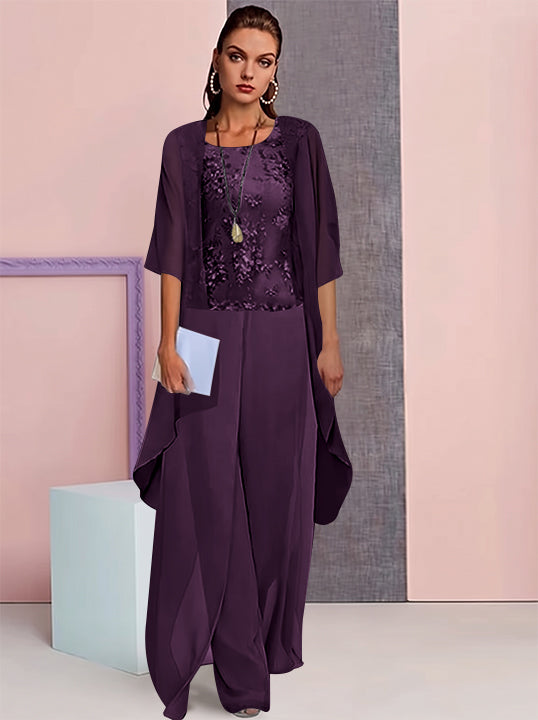 Chiffon Mother of the Bride Pantsuits with Jacket