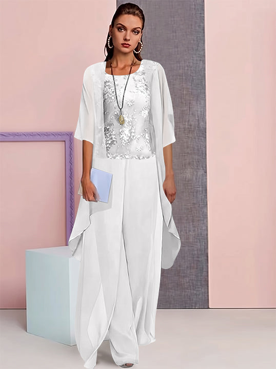 Chiffon Mother of the Bride Pantsuits with Jacket
