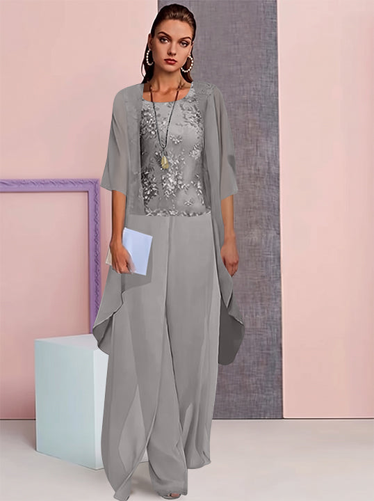 Chiffon Mother of the Bride Pantsuits with Jacket