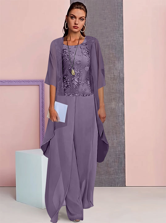 Chiffon Mother of the Bride Pantsuits with Jacket