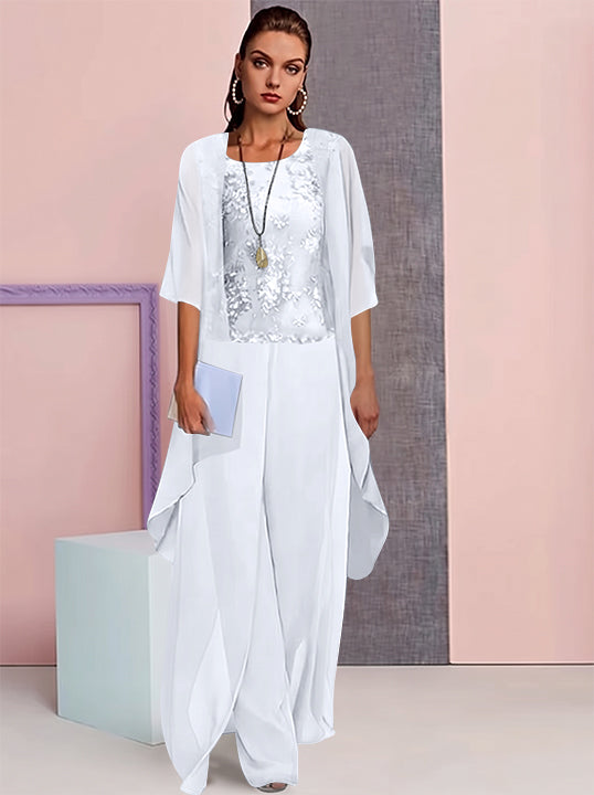 Chiffon Mother of the Bride Pantsuits with Jacket