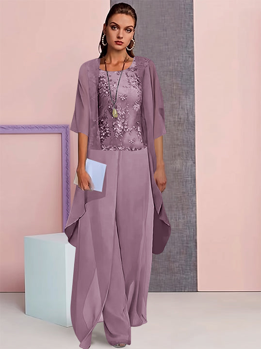 Chiffon Mother of the Bride Pantsuits with Jacket