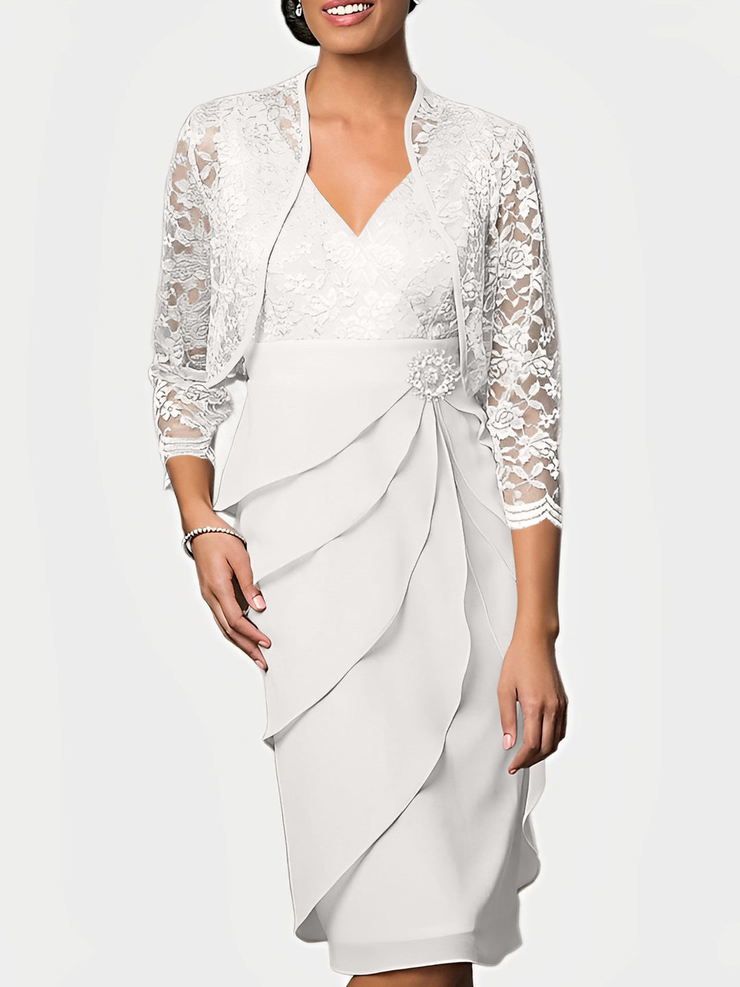 Lace Mother of the Bride Dresses for Women's Half Sleeves Wedding Guest Party Formal Evening Gowns with Jackets, Blush Pink Lace Mother of the Bride Dresses for Women's Half Sleeves Wedding Guest Party Formal Evening Gowns with Jackets, Blush Pink