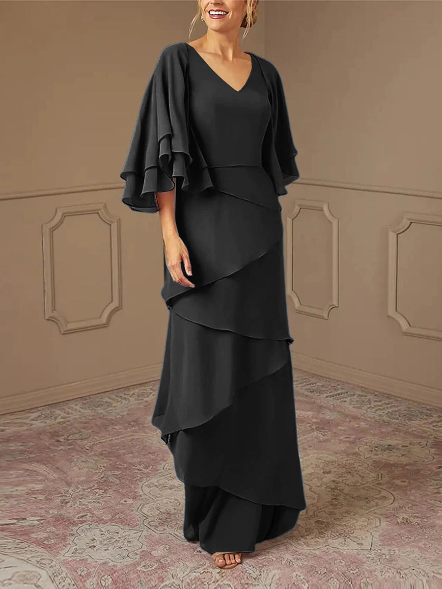 Sheath/Column V-Neck Mother of the Bride Dresses with Jacket