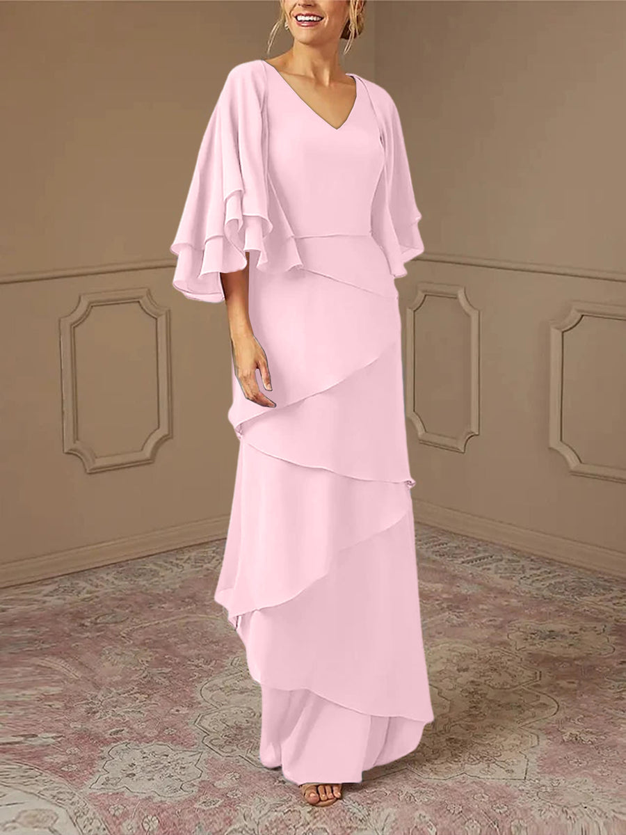 Sheath/Column V-Neck Mother of the Bride Dresses with Jacket