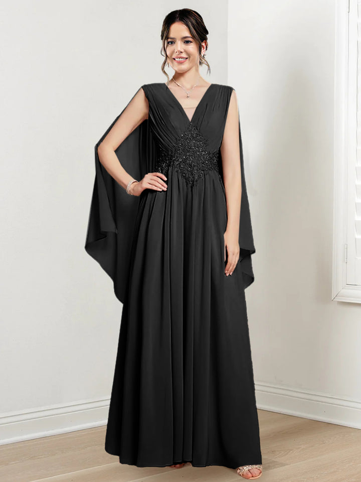 A-Line/Princess V-Neck Floor-Length Mother of the Bride Dresses