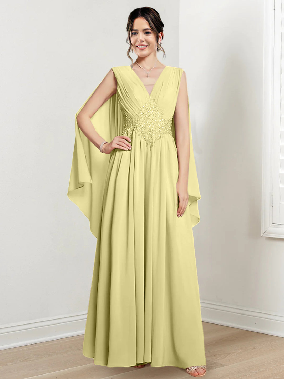 A-Line/Princess V-Neck Floor-Length Mother of the Bride Dresses