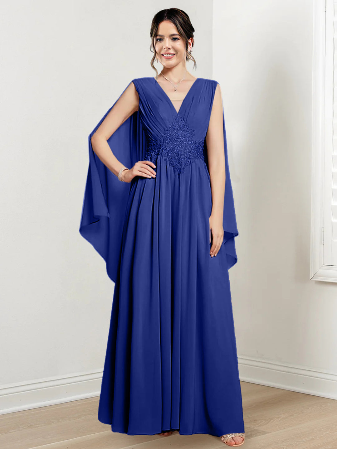 A-Line/Princess V-Neck Floor-Length Mother of the Bride Dresses