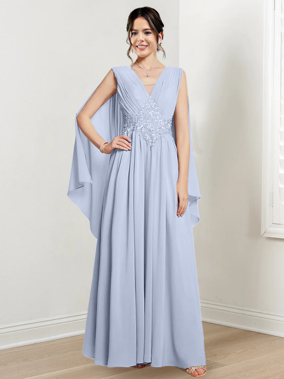 A-Line/Princess V-Neck Floor-Length Mother of the Bride Dresses