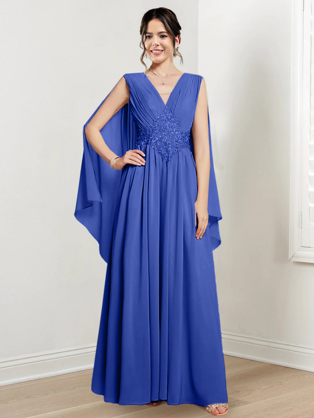 A-Line/Princess V-Neck Floor-Length Mother of the Bride Dresses