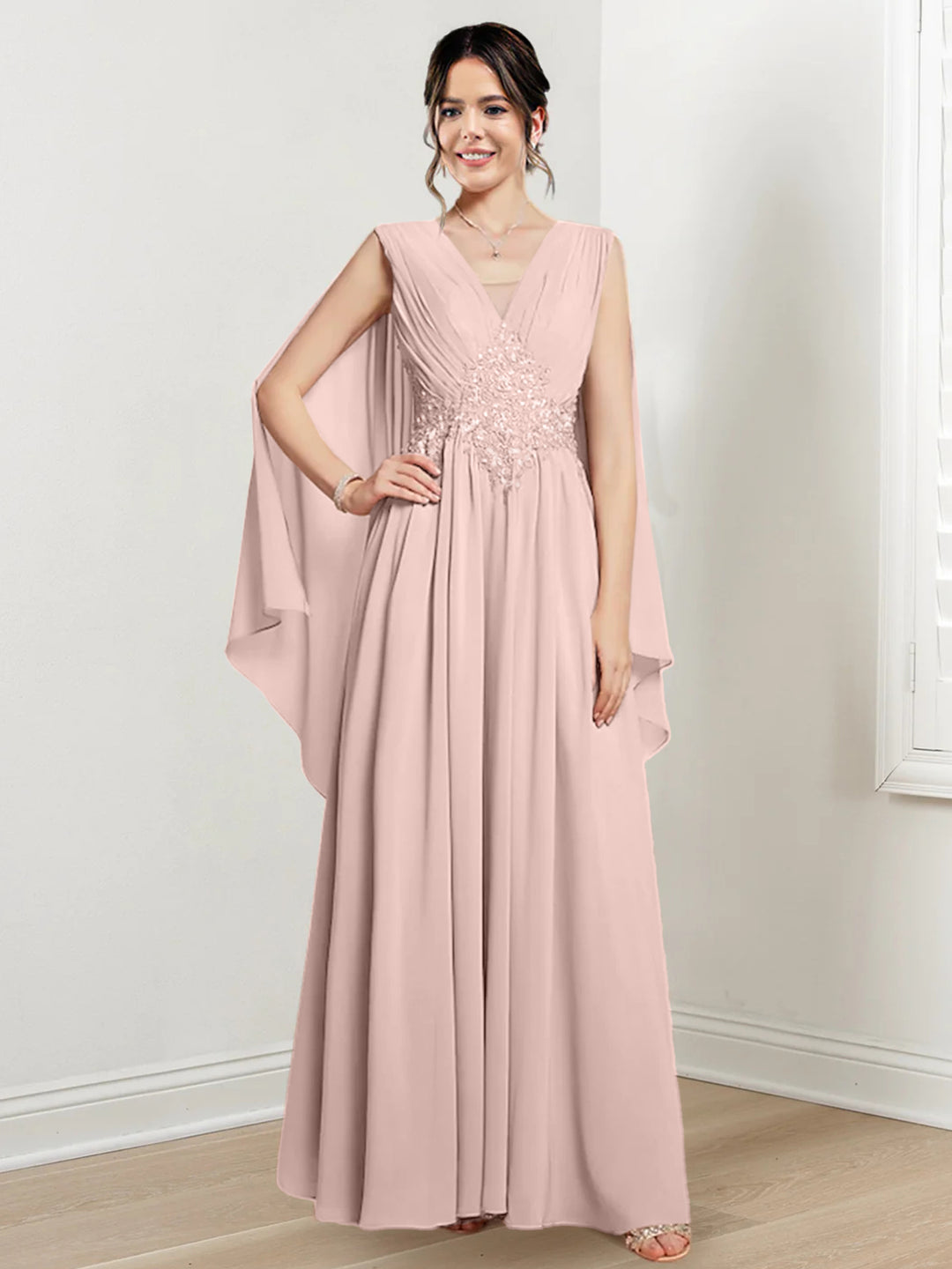 A-Line/Princess V-Neck Floor-Length Mother of the Bride Dresses